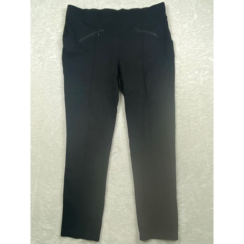 Zenergy by‎ Chico's 2 Black Zip Pocket Stretch Pants Womens Size 12